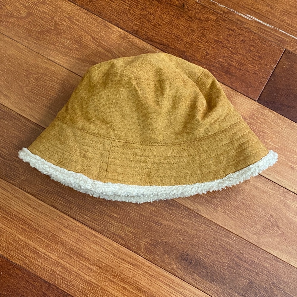 Stylish Tan Bucket Hat with Cream Trim